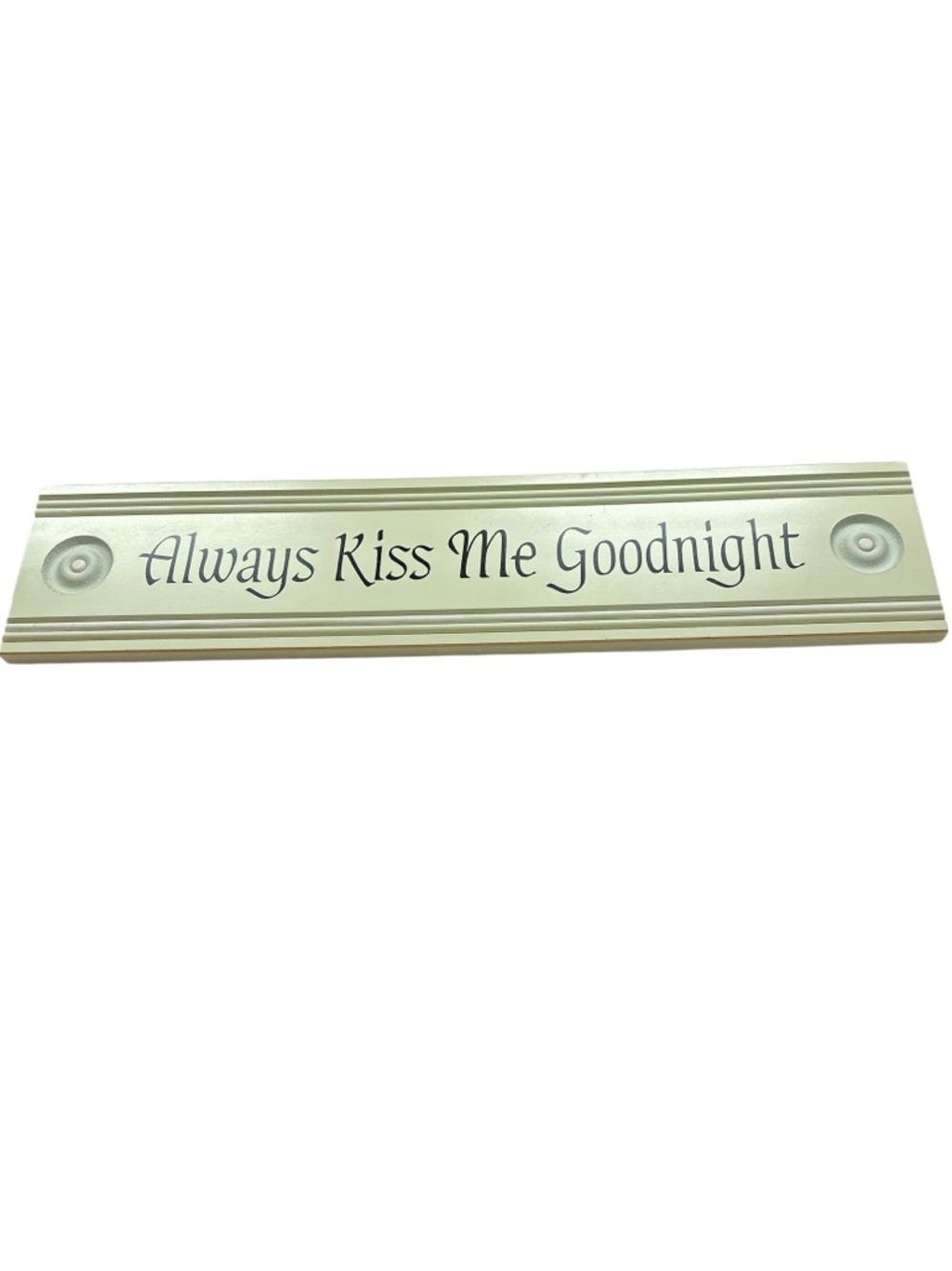 Light Mint Green Wall Art Decor ALWAYS KISS ME GOODNIGHT Composition Wood